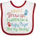 thumbnail image 3 of Inktastic Rugby Player Like Daddy Boys or Girls Baby Bib, 3 of 4