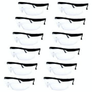 12-Pack Safety Goggles Glasses ZFSOCK Women Man Adjustable Protective Glasses Lightweight Anti-fog Eyewear Clear Lenses Work Lab Safety Over Glasses