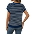 thumbnail image 3 of Chandails pour Femmes 2025 Tricot Rayé Décontracté Col Rond Automne Hiver, 3 of 7
