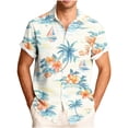 thumbnail image 3 of Xcmzpl Men's Summer Beach Shirt Short Sleeve Hawaiian Button Down Shirts Camp Collar Travel Vacation Tshirts Father's Day Gifts Sky Blue M, 3 of 7
