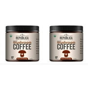 La Republica Organic Mushroom Coffee 2pack (35 Servings) made with only Full-Fruiting Bodies, Arabica Shade-Grown with Lion's Mane, Reishi, Chaga, Cordyceps, Shiitake, Maitake, and Turkey Tail