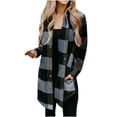 thumbnail image 2 of UPPADA Womens Long Plaid Shacket Brushed Flannel Jacket Casual Fashion Lapel Button Down Shirts Long Sleeve Plaid Trench Coats with Pockets,Long Flannel Shacket Women,M, 2 of 5