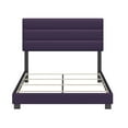 thumbnail image 3 of Boyd Sleep Napoli Purple Faux Leather Queen Size Fully Upholstered Platform Bed Frame with Adjustable Headboard, Qualified Box Spring or Foundation Required for Use, 3 of 10