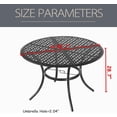 thumbnail image 3 of 42.1" Outdoor Round Cast Wrought Iron Patio Metal Dining Table with Umbrella Hole, Steel Frame for Backyard Lawn Balcony Deck, Black, 3 of 5