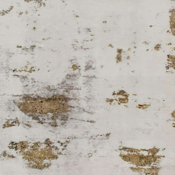 Ahgly Company Machine Washable Indoor Square Abstract Pale Silver Gray Area Rugs, 6' Square