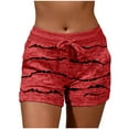 thumbnail image 3 of Blmnix Womens Shorts Dressy Casual Board Red with Pockets Spandex Striped High Waisted Casual Shorts for Women,XL, 3 of 6