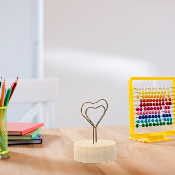 Niceauty 10Pcs Multi Functional Picture Holder Clips Tabletop Decor Assorted Color Iron Wood