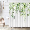 thumbnail image 1 of Green Eucalyptus Shower Curtain, Watercolor Leaves on The Top Plant with Floral Bathroom Decoration Shower Curtain Sets 72x72 Inch with Hooks, 1 of 1