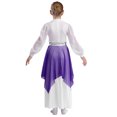 thumbnail image 3 of Aislor Girls Long Sleeve Worship Praise Dance Tunic Liturgical Church Robe Irregular Hem Dress Purple 14, 3 of 6