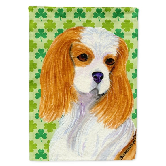 Carolines Treasures SS4458-FLAG-PARENT Cavalier Spaniel St. Patricks Day Shamrock Portrait Flag  multicolor