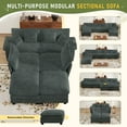 thumbnail image 3 of Muumblus Modular Sectional Sofa with 2 Ottoman, Oversize U-Shape Couch for Living Room, Modern Corduroy Sleeper Couches and Sofas Sectional, Gray, 3 of 11