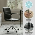thumbnail image 4 of Martha Stewart Taytum Upholstered Office Chair in Black/Polished Nickel, 4 of 15