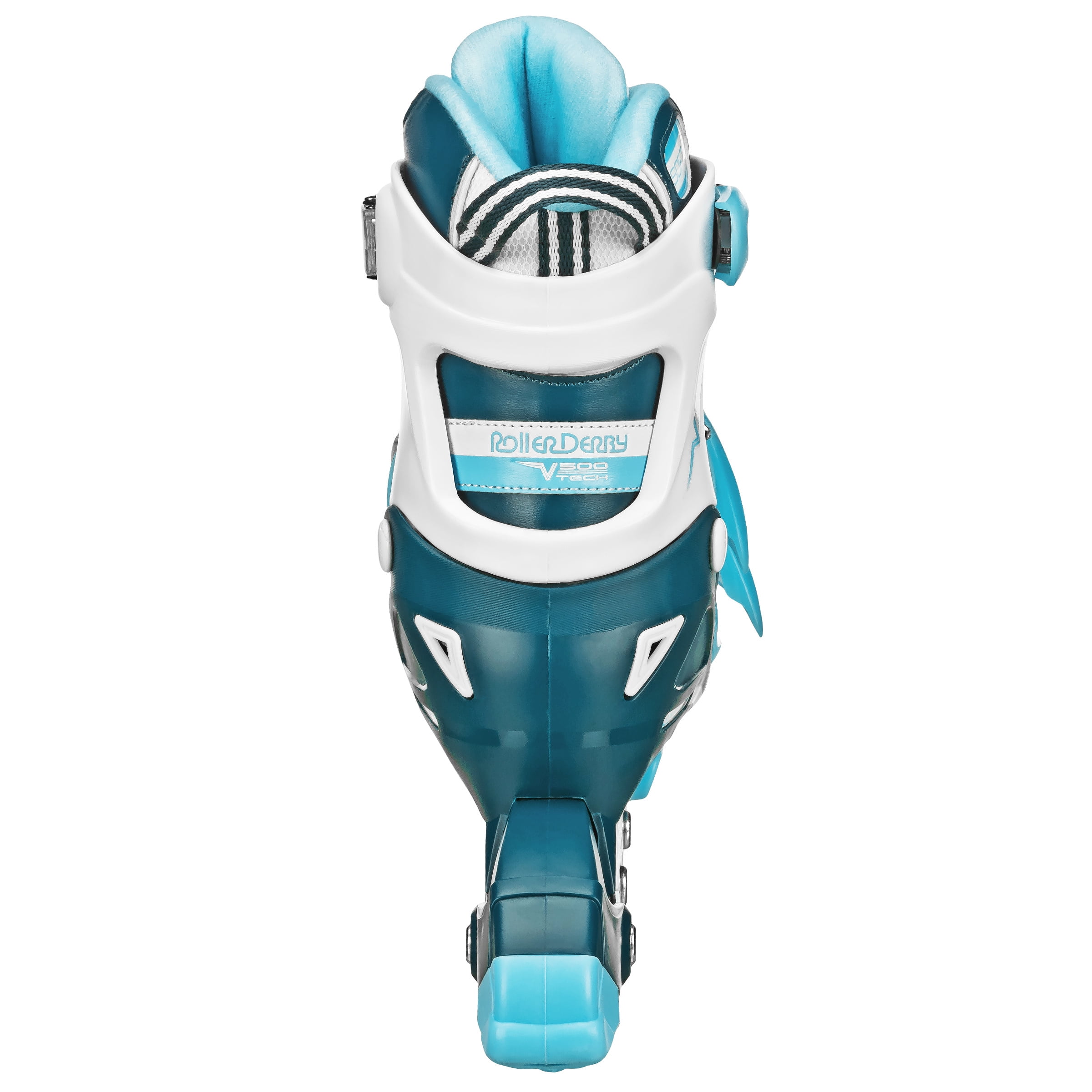 Roller Derby V-Tech 500 Women's Inline Skate with Adjustable Sizing, White/Blue