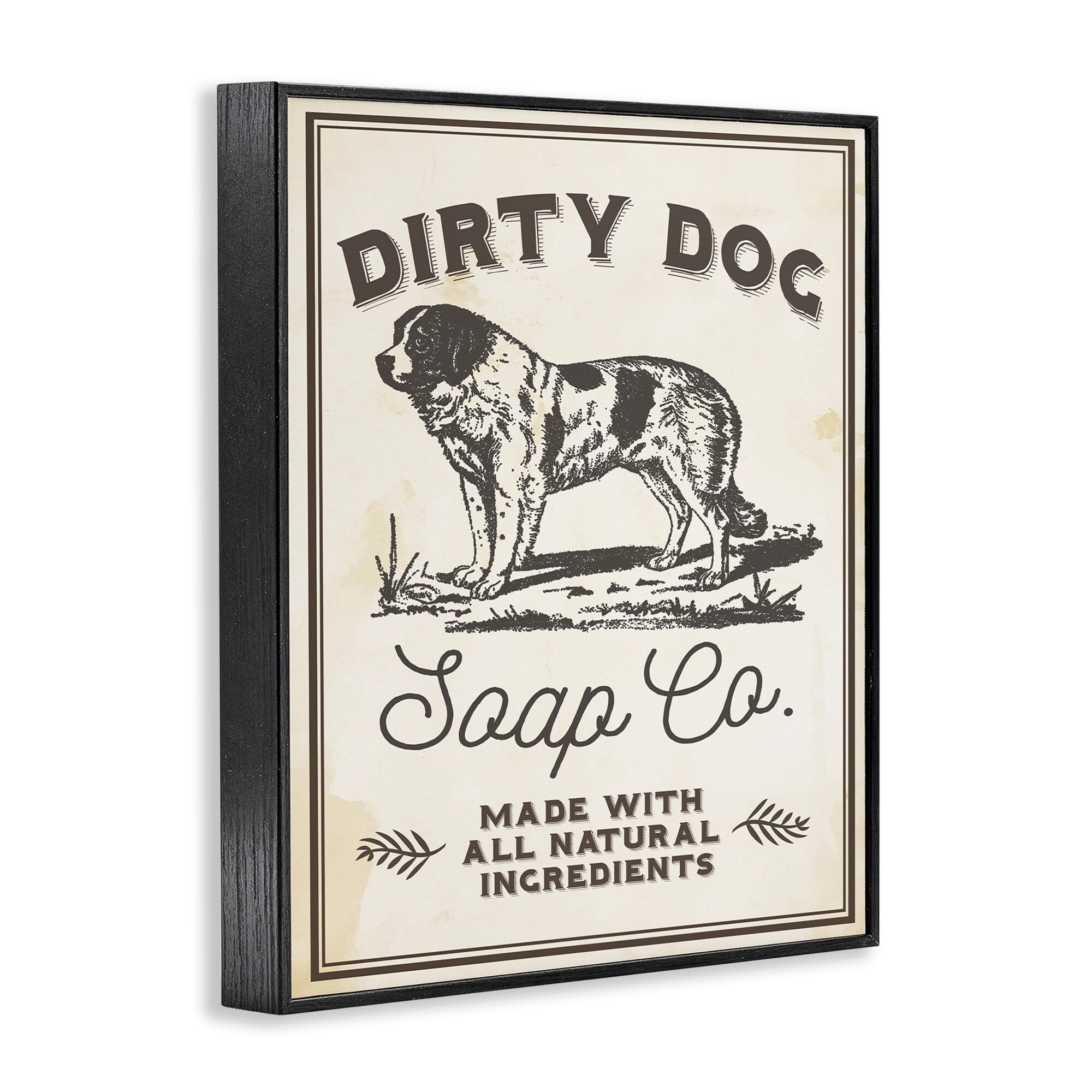 Stupell IndustriesDirty Dog Soap Co Vintage SignFramed Wall Art by Daphne Polselli