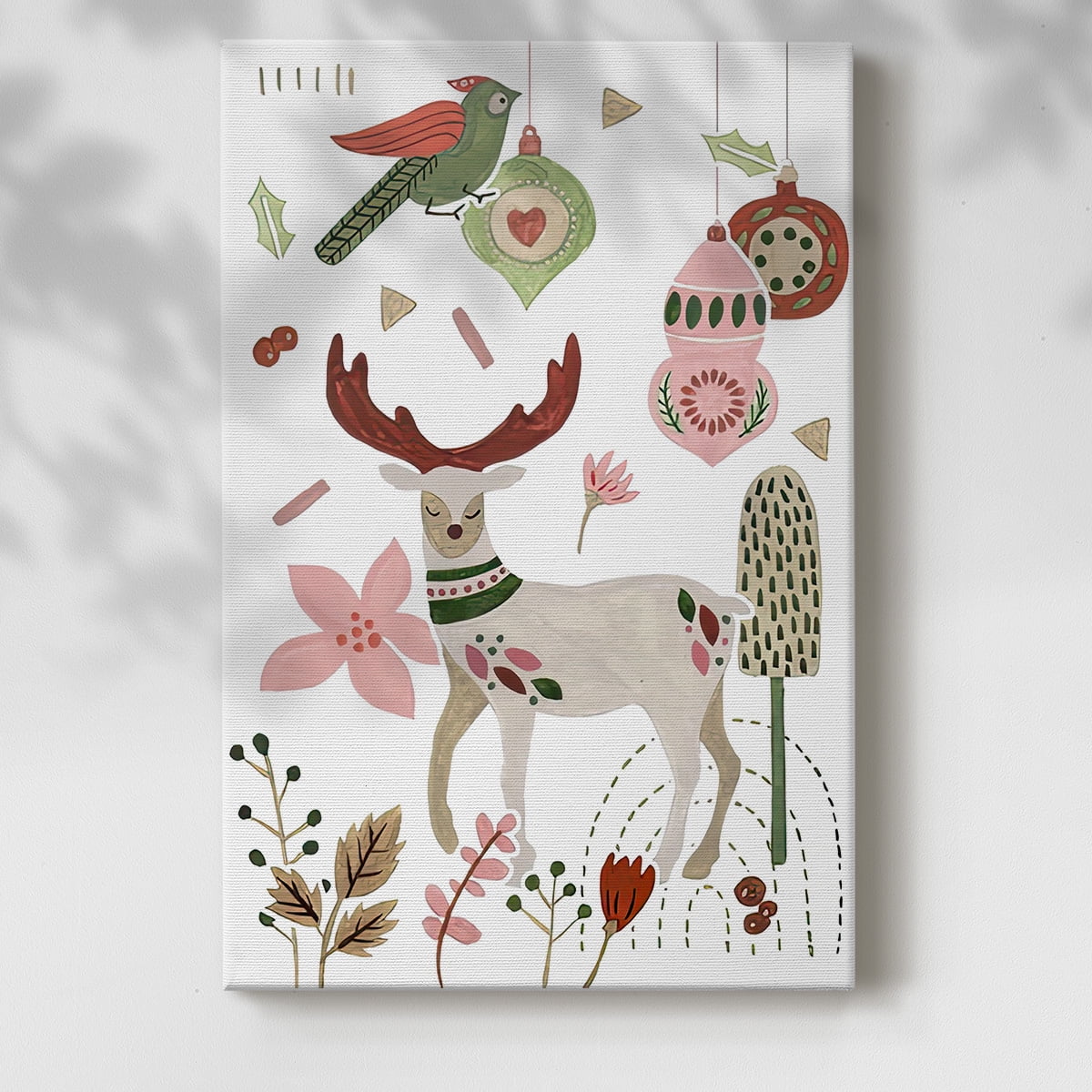 Reindeer Wishes Collection B- Gallery Wrapped Canvas