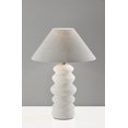 thumbnail image 4 of Adesso Marcey 25" 1-Light Matte Off-White Table Lamp with Taupe Tapered Shade, 4 of 6