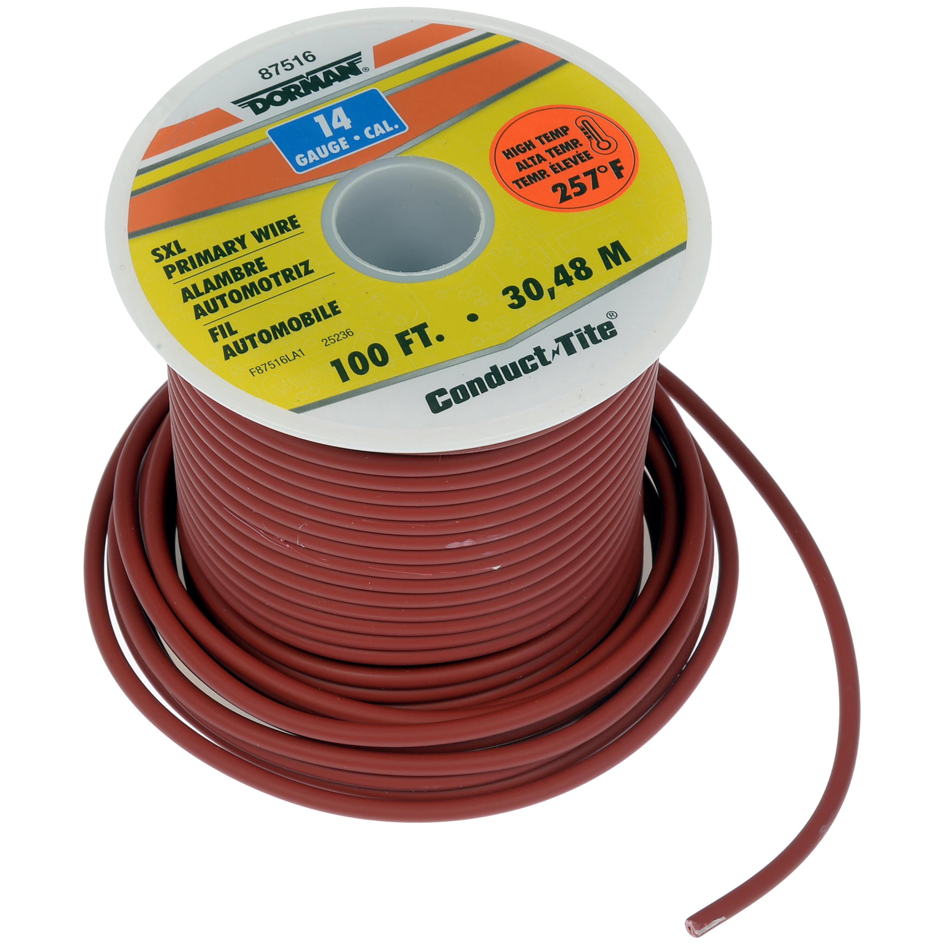 Dorman 87516 SXL Primary Wire 14 Gauge Red - 100 Feet (Pack of 100)