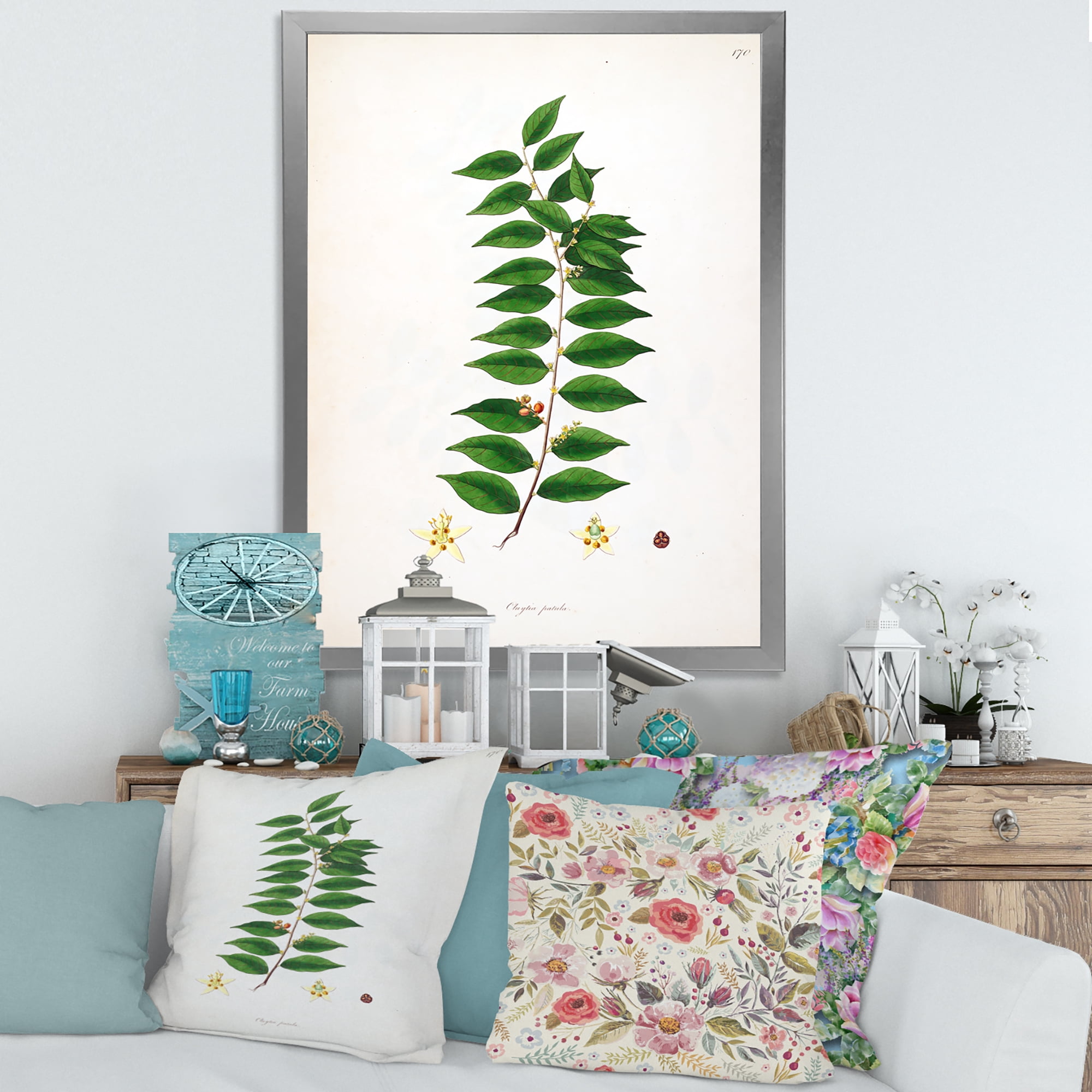 Designart 'Ancient London Plants VI' Farmhouse Framed Art Print