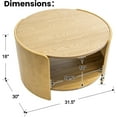 thumbnail image 3 of Guyou Wood Coffee Table, 31.5" Round Coffee Table with Storage Shelf Mid Century Modern Center Table for Living Room Apartment, Natural Oak Color, 3 of 6