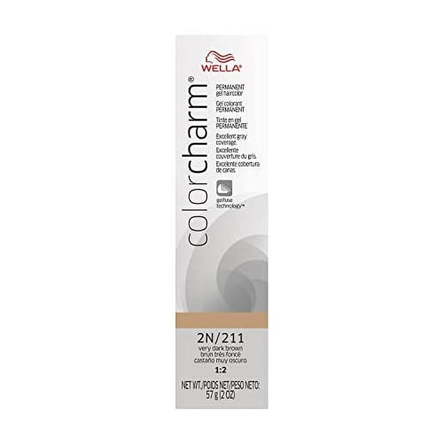 Gel colorante permanente para cabello Color Charm - 2N 211 Castaño muy oscuro de Wella para unisex - Tinte para cabello de 2 oz Wella Color de pelo 2 oz