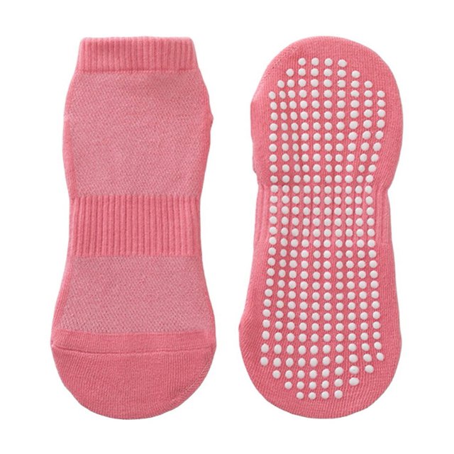 CSChome Arch Support Socks 1 Pair Unisex Trampoline Anti-skid Silicone Grip Bottom Solid Color Shock-absorbing High Elasticity Sweat Absorption Adult