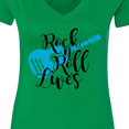 thumbnail image 4 of Inktastic Rock and Roll Lives with Blue Guitar Women's V-Neck T-Shirt, 4 of 5