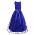 thumbnail image 4 of iiniim Girls Glitter Sequined Lace Tea Length Wedding Bridesmaid Party Flower Dress 2-12 Blue 8, 4 of 7