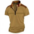 thumbnail image 1 of Blusa de Manga Corta Hombres Versátil Moda Color Sólido Botón Cuello de Vuelta, Camisa Casual Ligera para Diario, 1 of 4