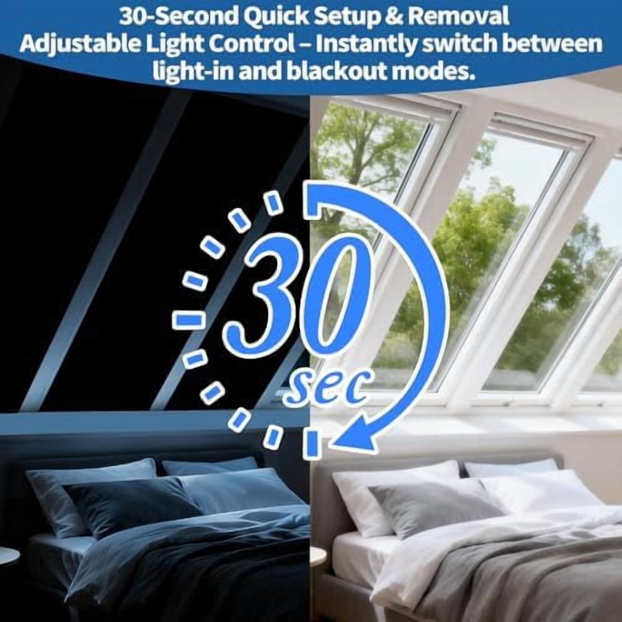 100% Blackout Window Cover, Portable Magnetic Black Out Curtains for Window, Black Out Shades No Drill Cuttable Blackout Blinds for Bedroom, RV, Nursery, Media Room, 39x57 inch, 2Pack
