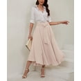 thumbnail image 6 of sicmoss Women's Apricot High Waisted Bohemian Maxi Skirt, Side Slit Flowy with Pockets, 6 of 8