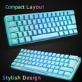 thumbnail image 4 of Lexontech UK Layout 60% Mechanical Keyboard 62 Keys Blue Switch Wired USB C 14 Chroma RGB Backlit Gaming Keyboard 6400DPI Ultra-Light Honeycomb Mouse Large Mouse Pad, Compatible With PS4,Xbox,PC -Blue, 4 of 11