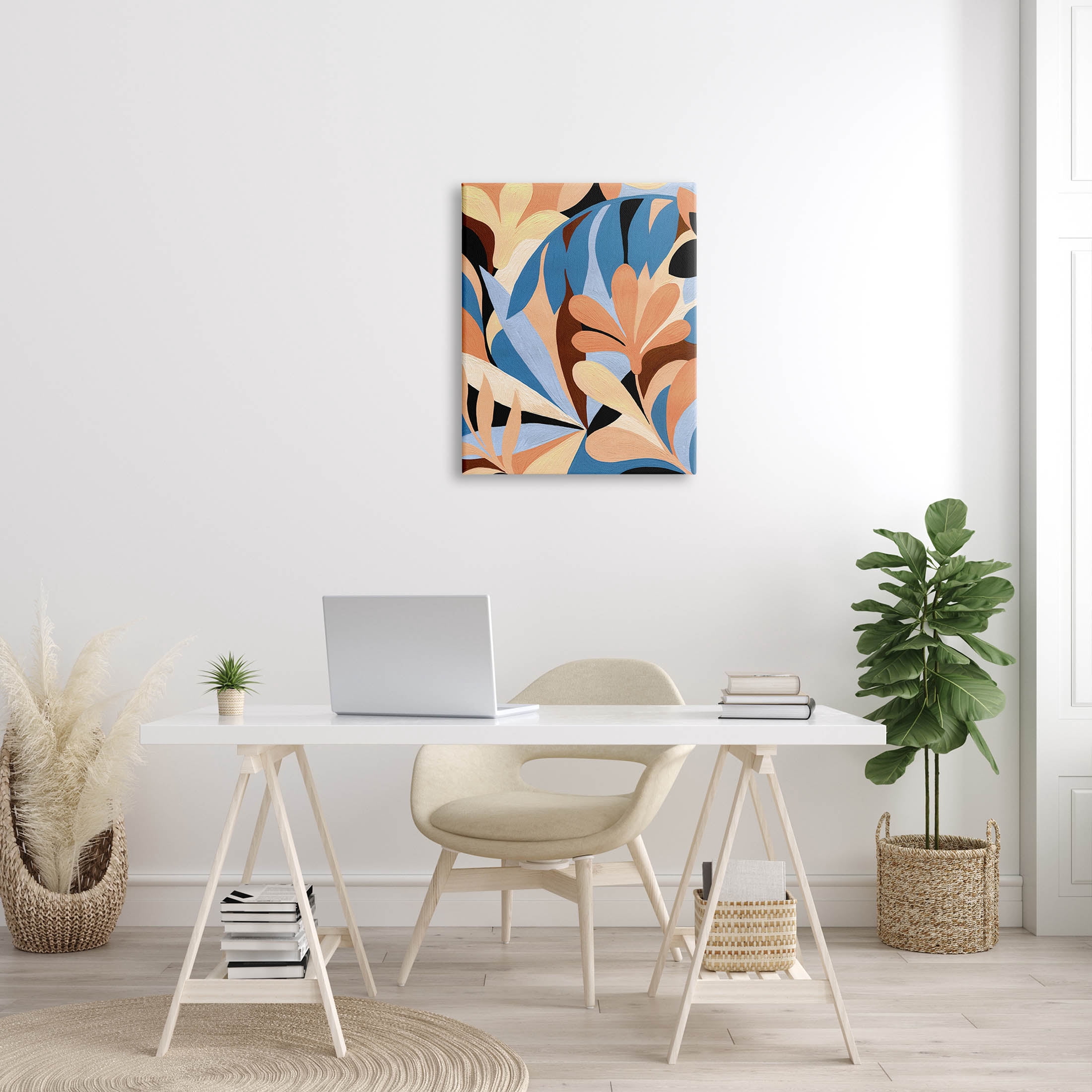Abstract Overlapping Botanical Forms Botanical & Floral Graphic Art Gallery Wrapped Canvas Print Wall Art