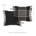 thumbnail image 3 of Eston Black Tan Plaid Pillow 12x12, 3 of 6