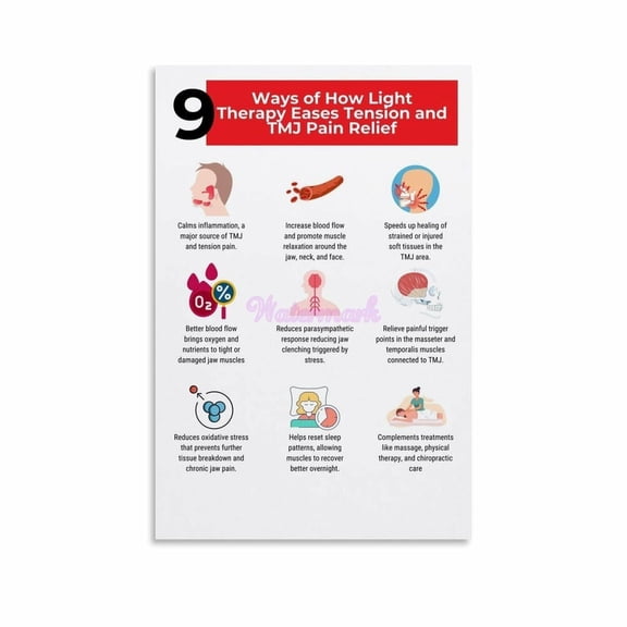 9 Ways of How Light Therapy Eases Tension And TMJ Pain Relief Poster Canvas Painting Wall Art Poster for Bedroom Living Room Decor