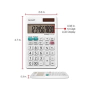 Sharp EL-377WB 10-Digit Display Handheld Calculator Battery Powered, White