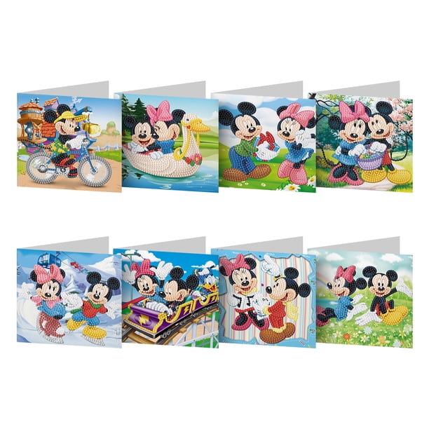 Postales Aniversario Con Diamantes Cristal Tarjeta Felicitación Imitación Pintura 8 Piezas Manualidades DIY Romántico Creativo Incluye Sobre