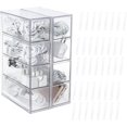 thumbnail image 1 of LAICAIW 2 Pack Clear Plastic Cord Organizer Drawers, Cable Storage Box with 40pcs of Wire Ties, Large Electronics Management Display Case for Desk Accessories, Office Supplies (Type P-2 Pack), 1 of 7