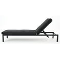 Navan Outdoor Chaise Lounge in Dark Gray and Black Set of 2