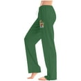 thumbnail image 4 of Xunlbb Summer Sale! Ladies' Easter Printed Double Pocket Drawstring Pants ,Green S, 4 of 5