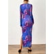 thumbnail image 2 of Vestido PRETTYGARDEN Maxi de Manga Larga Floral Morado Azul Talle M, 2 of 8