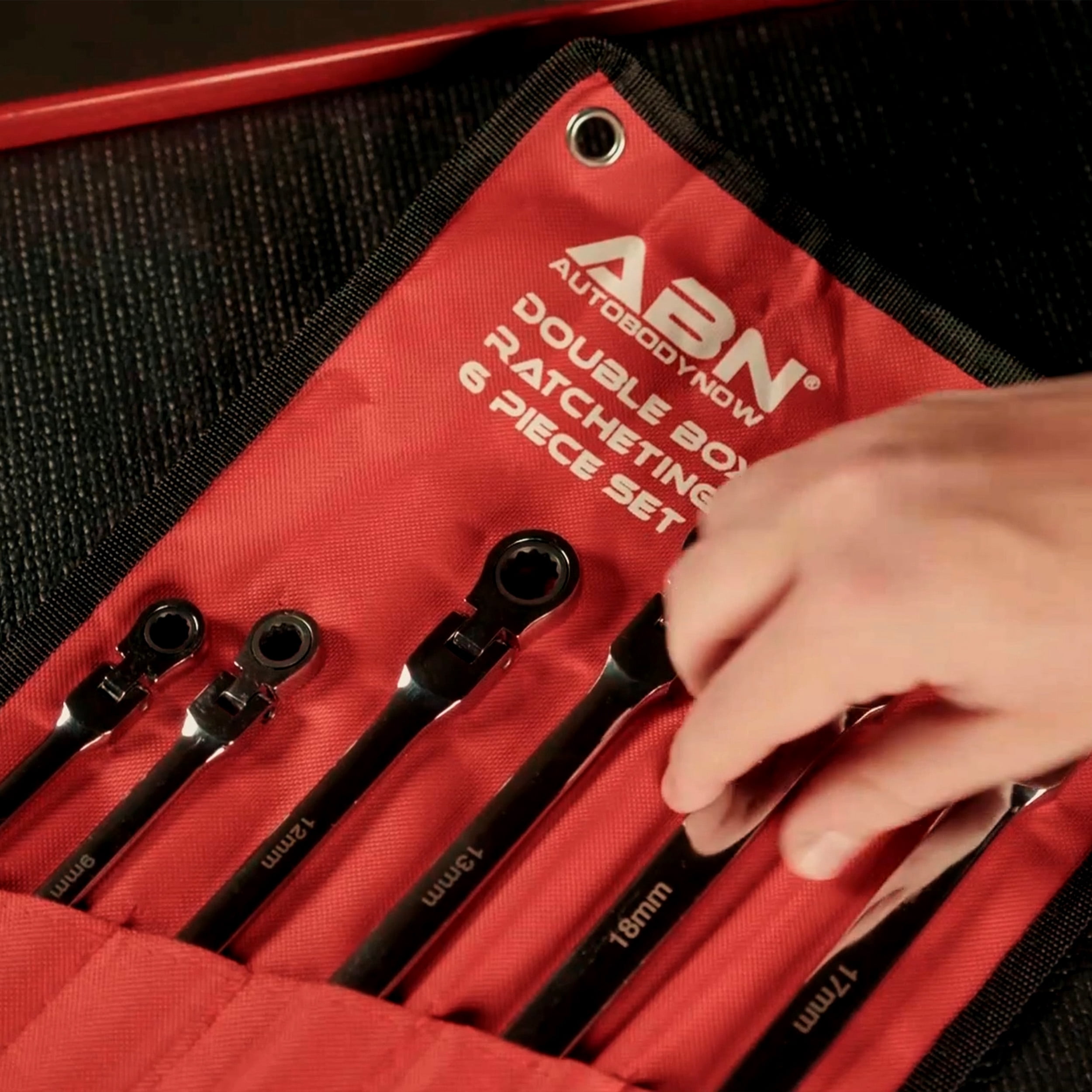 ABN Flex Head Ratcheting Wrench Set - 6-Piece Double Box End Wrench Set