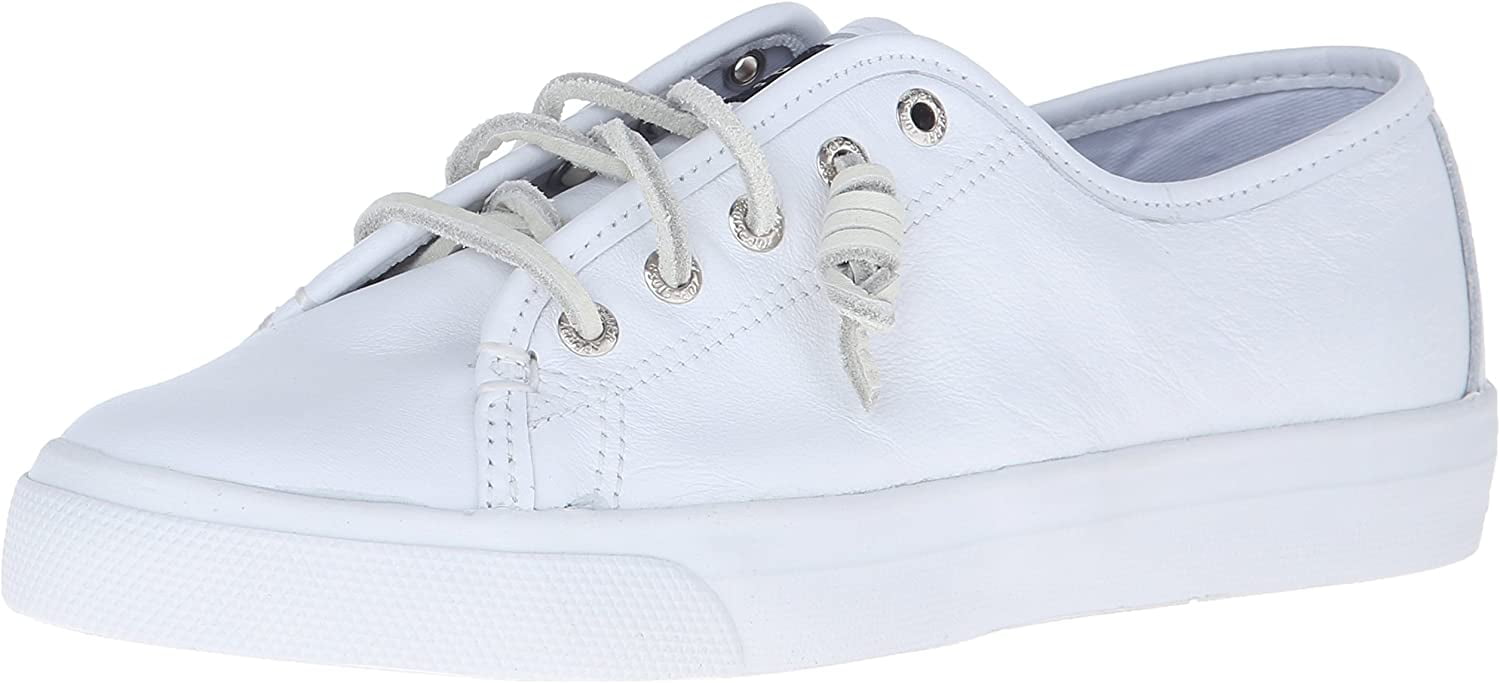 sperry women's white leather sneakers