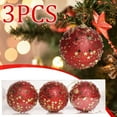 thumbnail image 5 of AYktou 3 Pcs Christmas Balls Ornaments Set, Glitter Star Pearl Attachment Christmas Ball Ornaments Christmas Tree Hanging Ornaments for Festivals Birthdays Weddings Tree Decorations, 5 of 8