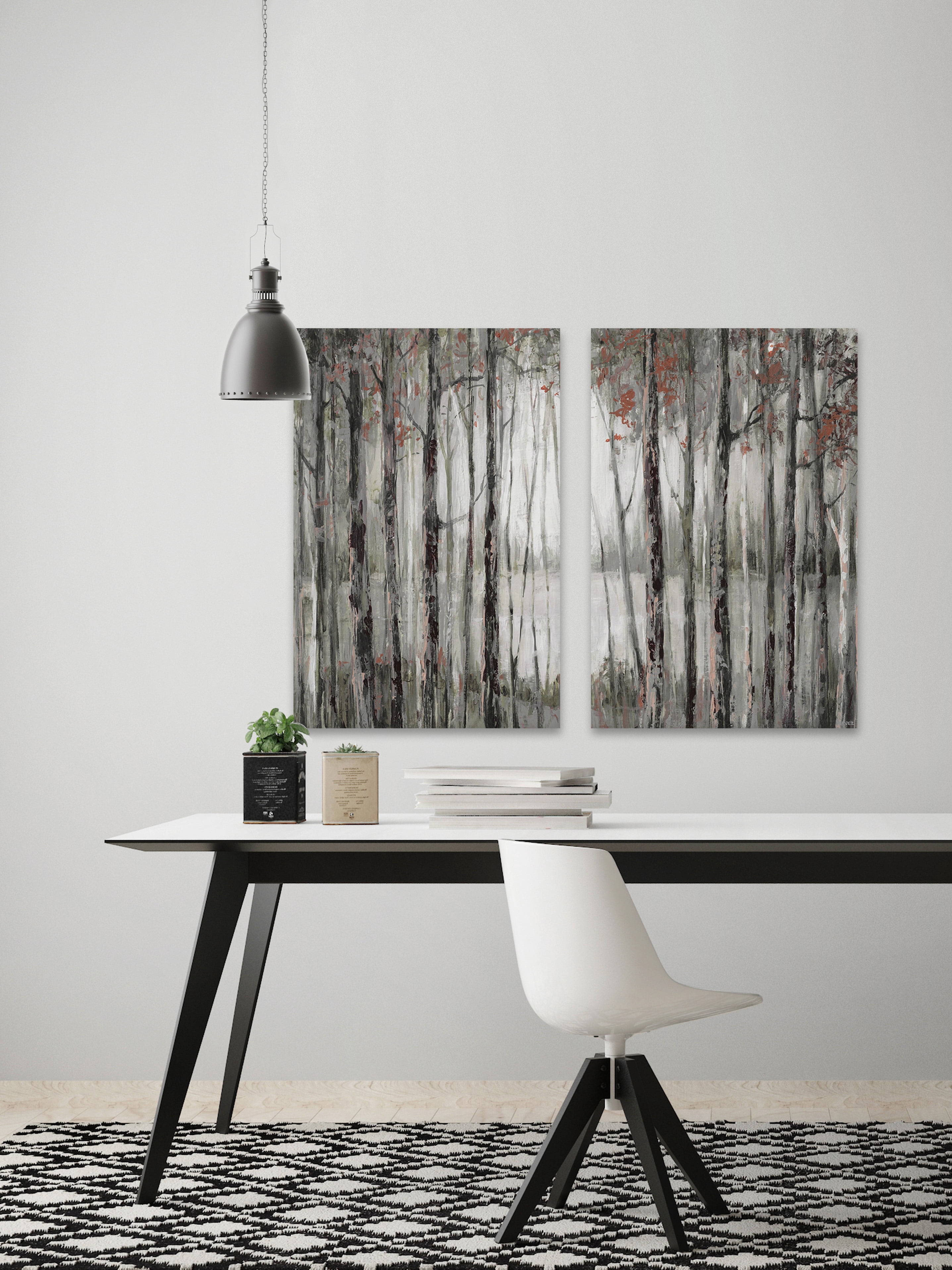 Dusky Autumn Lake Diptych