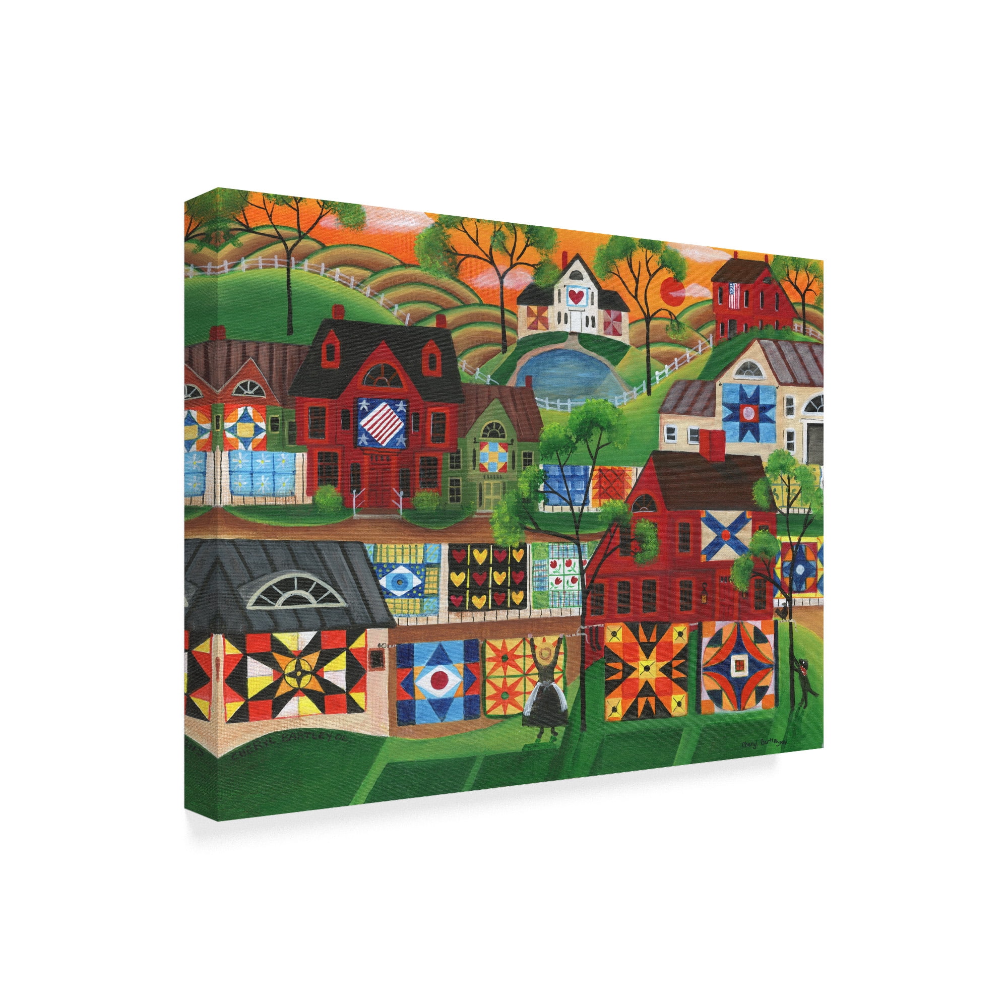 Trademark Fine Art 'Mamas Colorful Quilts' Canvas Art by Cheryl Bartley