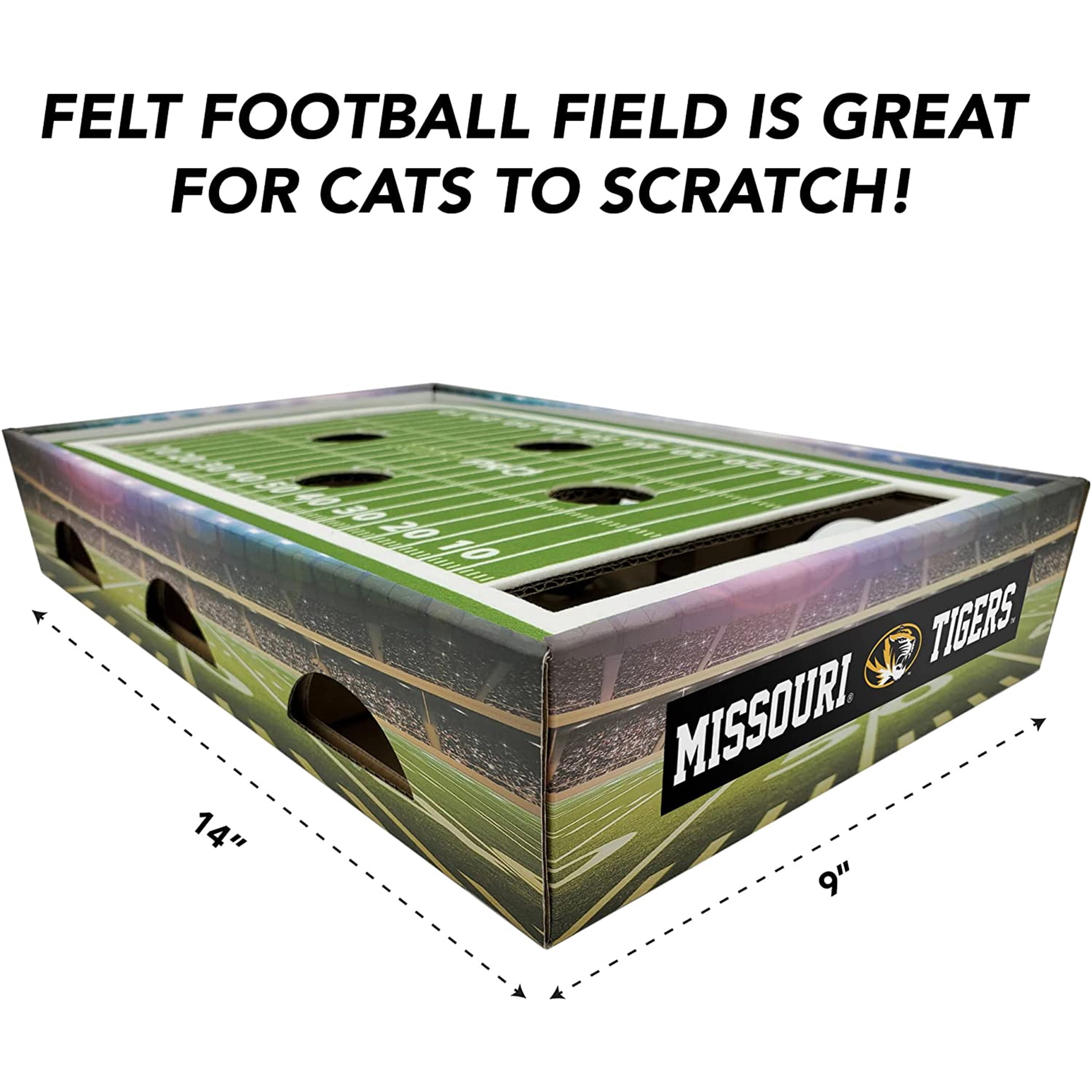 Pets First NCAA Cat Scratcher Box Football Field Designed Cat Scratcher & Lounge