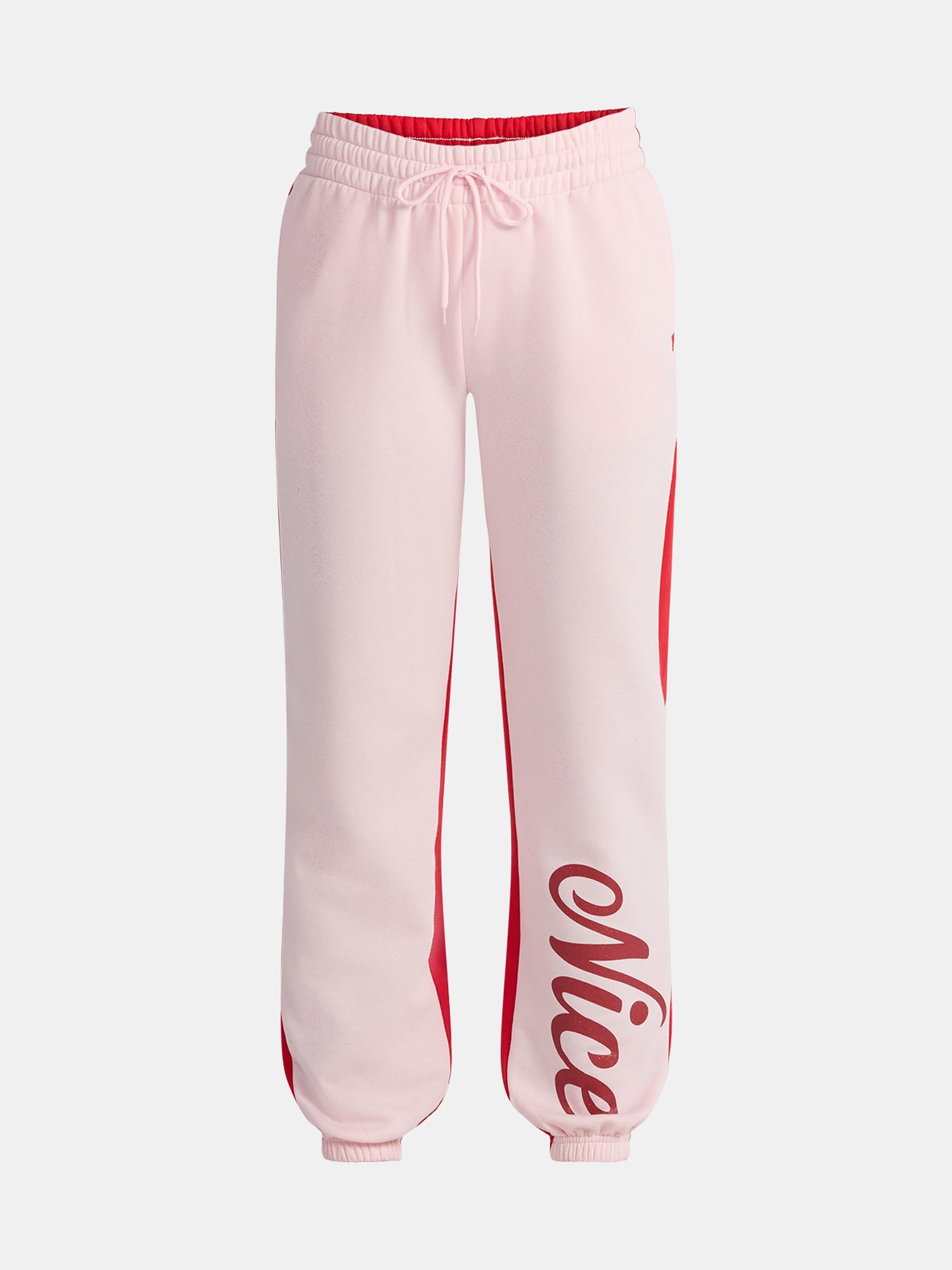 Women's Naughty and Nice Graphic Fleece Joggers, Sizes XXS-XXL