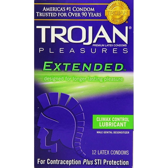 Trojan Extended Climax Control Lubricated Condoms, 12 Count
