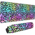 thumbnail image 2 of Rainbow Leopard Gaming Mouse Pad Large Mouse Pad (31.5x11.8 Inch) Non-Slip Rubber Base Large Desk Mat Desk Protector for Home Office Gaming Work, 2 of 6