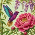thumbnail image 3 of DIY Bamboo Forest Hummingbird Pearl Diamond Painting Art Kit with Frame | Pearl Beads Art Craft for Adults Beginner, Gemstone Diamond Dots Beads for Home Wall Decor (8*8inch), 3 of 6